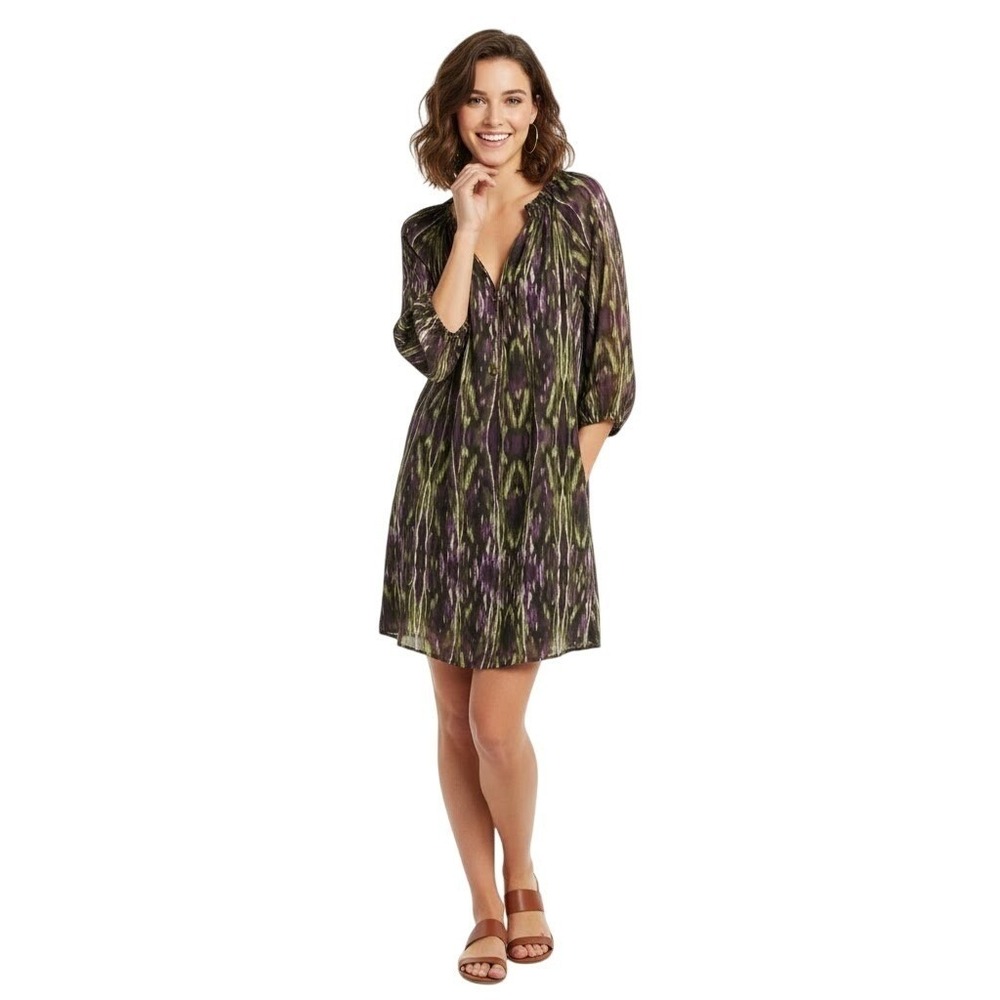Gianni Bini Dress Size S Plum Wine Purple Marjorie Peasant Boho Patterned New